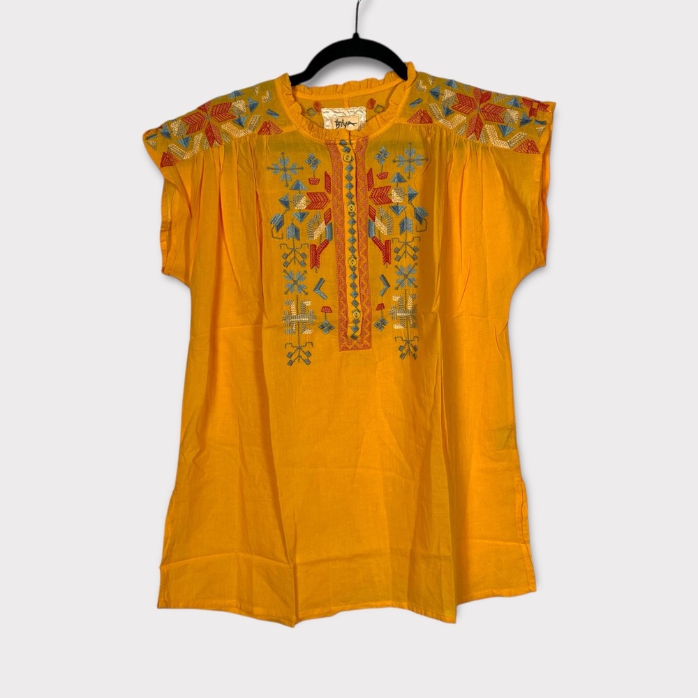Biya Johnny Was Haddie Blouse Small Embroidered Boho Festival‎ Hippie Vacation